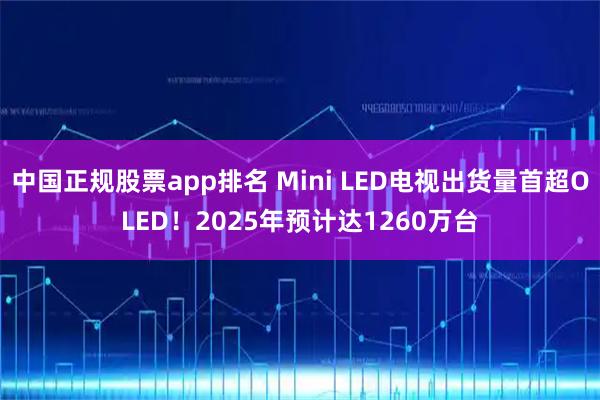 中国正规股票app排名 Mini LED电视出货量首超OLED!2025年预计达1260万台